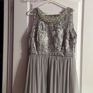 Gray A-Line Prom Dress